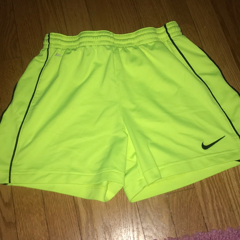 Neon Yellow Nike Dri Fit shorts